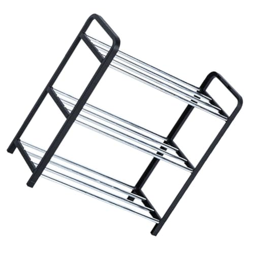 ROMISBABA Dreistöckiges Schuhregal aus Stabilem PP und Stahl Multifunktional Platzsparend Einfach zu Montieren für Zuhause zur Wohnungsübergabe von ROMISBABA