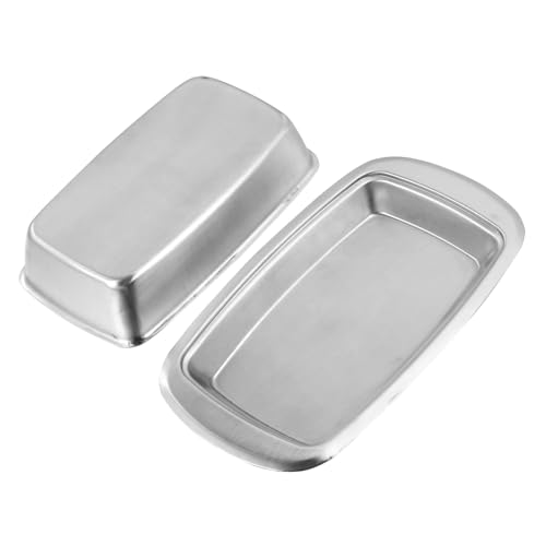 ROMISBABA Edelstahl Butterdose Frischhaltebox Rostfrei Isoliert Praktisch für Kühlschrank und Servierplatte Polierte Oberfläche Spülmaschinenfest Multifunktionale Aufbewahrungsbox für Butter von ROMISBABA