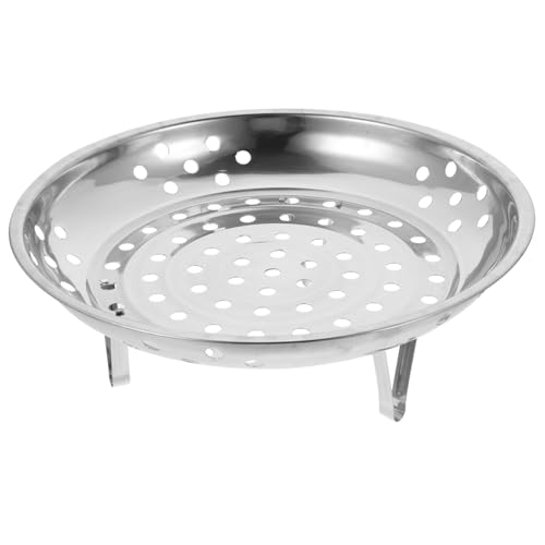 ROMISBABA Edelstahl Dämpfeinsatz mit Füßen Hitzebeständiges Dampfgargerät Perforiertes Design für Gleichmäßige Hitzeverteilung Langlebiges Verformungsfestes Steamer Rack für Töpfe und von ROMISBABA