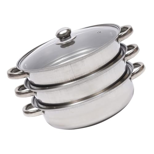 ROMISBABA Edelstahl Dampfgarer Lagig mit Großem Fassungsvermögen und Lochdesign Stapelbarer Steamer Topf für Induktionsherd und Gasherd Vielseitiger Küchenhelfer zum Schonenden Garen von ROMISBABA Edelstahl Dampfgarer Lagig mit Großem Fassungsvermögen und Lochdesign Stapelbarer Steamer Topf für Induktionsherd und Gasherd Vielseitiger Küchenhelfer zum Schonenden Garen von von ROMISBABA