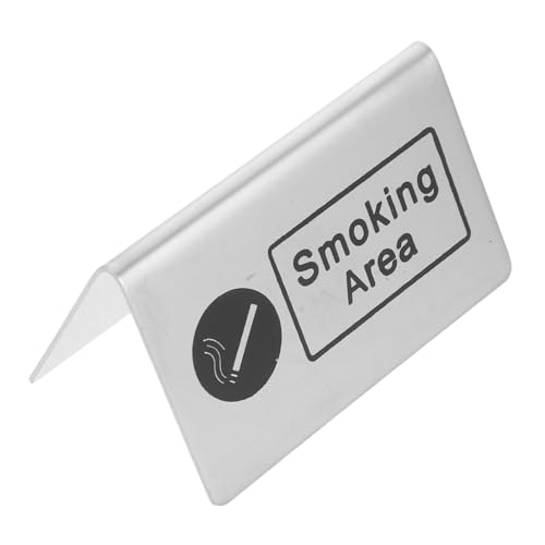 ROMISBABA Edelstahl Doppelseitiges Smoking Area Tischschild Lesbares Raucherbereich Schild Langlebiges Public Signboard für Büro Restaurant und Konferenzräume Modernes Design ROMISBABA Edelstahl Doppelseitiges Smoking Area Tischschild Lesbares Raucherbereich Schild Langlebiges Public Signboard für Büro Restaurant und Konferenzräume Modernes Design von ROMISBABA