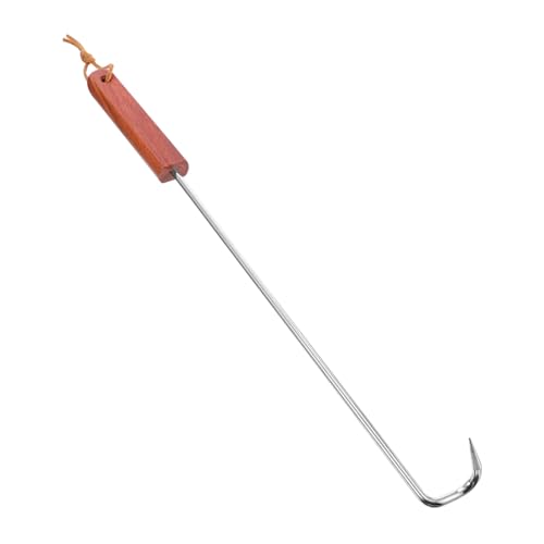 ROMISBABA Edelstahl Grillflipper mit Holzgriff Hitzebeständig und Spülmaschinenfest zum Wenden von Rippchen Steaks Bratwürsten und Gemüse Praktisches Küchen Gadget für Bbq und Smoker von ROMISBABA