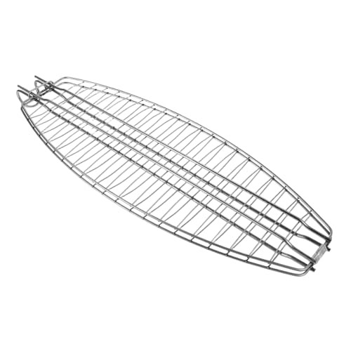 ROMISBABA Edelstahl Grillrost Faltbar Großer Grillkorb für Fisch Gemüse Camping Bbq Zubehör Robust Langlebig Einfach zu Reinigen mit Sicherem Klemmsystem für Outdoor Grillen von ROMISBABA