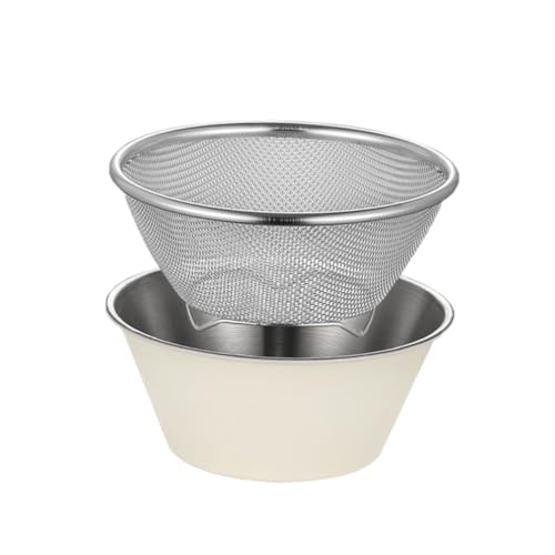 ROMISBABA Edelstahl Sieb und Rührschüssel Set mit Feinem Abflusssieb Schnellem Wasserablauf Langlebig und Vielseitig für Gemüse Obst und Reis Waschen Küche Geeignet ROMISBABA Edelstahl Sieb und Rührschüssel Set mit Feinem Abflusssieb Schnellem Wasserablauf Langlebig und Vielseitig für Gemüse Obst und Reis Waschen Küche Geeignet von ROMISBABA