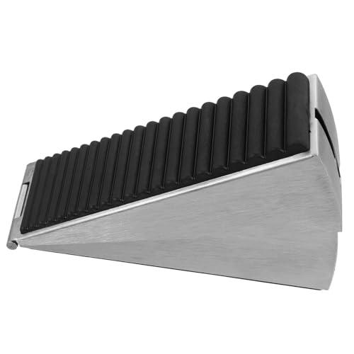 ROMISBABA Einstellbarer Türstopper Edelstahl mit Gummikeil Schwerer Türkeil für Holz Fliesenböden Rutschfest Robust und Verschleißfest Sicherer Türhalter für Büros und Zuhause von ROMISBABA