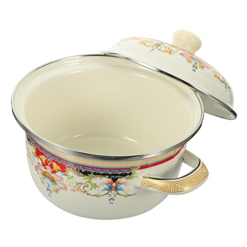 ROMISBABA Emaille Suppentopf mit Deckel Hitzebeständig Dicker Retro Kochtopf für Vielseitiges Kochen zu Hause Ergonomische Griffe für Suppen Eintöpfe und Alltag Zufällige Zufällige Farbe ROMISBABA Emaille Suppentopf mit Deckel Hitzebeständig Dicker Retro Kochtopf für Vielseitiges Kochen zu Hause Ergonomische Griffe für Suppen Eintöpfe und Alltag Zufällige Zufällige Farbe von ROMISBABA
