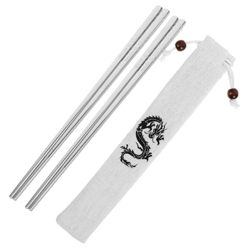 ROMISBABA Essstäbchen Dragon Muster Rutschfest Leicht Metall Essstäbchen mit Tragetasche Geschenkset für Familie Reise Picknick ROMISBABA Essstäbchen Dragon Muster Rutschfest Leicht Metall Essstäbchen mit Tragetasche Geschenkset für Familie Reise Picknick von ROMISBABA