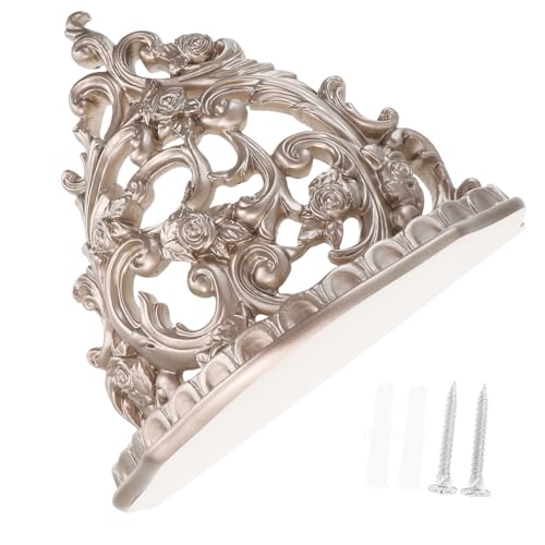 ROMISBABA Europäisches Vintage Wandregal mit Hohler Blumenornament Schnitzerei Dekoratives Goldfarbenes Wandornament Robustes Harzmaterial Geeignet für Wohnzimmer und Balkon ROMISBABA Europäisches Vintage Wandregal mit Hohler Blumenornament Schnitzerei Dekoratives Goldfarbenes Wandornament Robustes Harzmaterial Geeignet für Wohnzimmer und Balkon von ROMISBABA