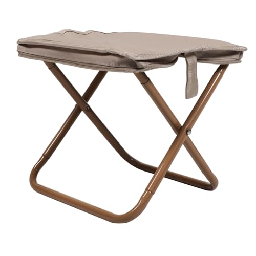 ROMISBABA Faltbarer Outdoor Hocker aus Robustem Oxford Material Leichter Campingstuhl mit Klappbarem Sitz Inklusive Khakifarbenem Reißverschlussbeutel für Picknick Angeln Grillen und von ROMISBABA