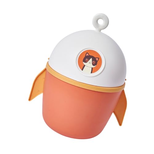 ROMISBABA Flip deckel Mini Tischmülleimer Orange Kompakter Desktop Aufbewahrungsbehälter für Papierabfall Geruchsdichter Abfalleimer für Büro und Zuhause Platzsparender Schreibtisch von ROMISBABA