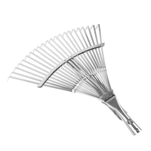 ROMISBABA Gartenrechen mit Teleskopstiel Multifunktionales Gartengerät für Entfernen von Laub und für Garten und Zähne Leicht und Tragbar von ROMISBABA