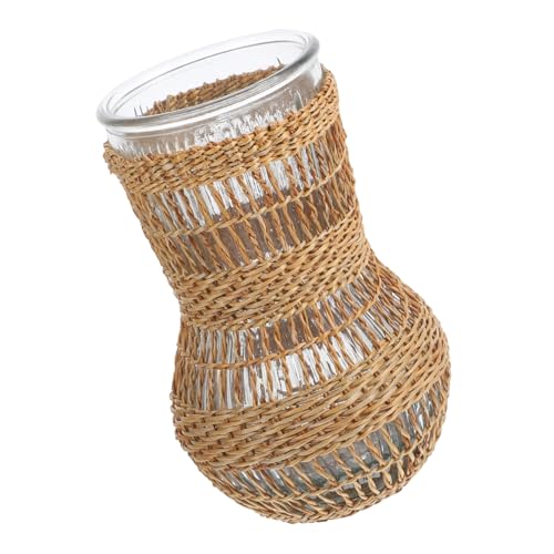 ROMISBABA Geflochtene Rattan Vase mit Klarem Glas für Getrocknete Blumen Multifunktionaler Desktop blumenkübel Rustikale Deko Vase im Landhausstil Handgefertigter Blumentopf für Wohn ROMISBABA Geflochtene Rattan Vase mit Klarem Glas für Getrocknete Blumen Multifunktionaler Desktop blumenkübel Rustikale Deko Vase im Landhausstil Handgefertigter Blumentopf für Wohn von ROMISBABA