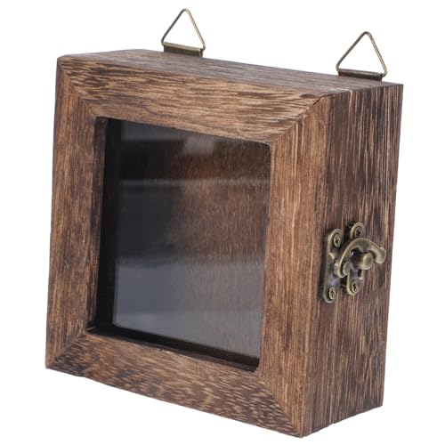 ROMISBABA Glas Display Box Carbon Farbe Schwebender Schmetterlings schattenkasten Vintage Stil Robuste Insekten Trockenblumen vitrine Wandmontage Dekoratives Exemplarrahmen von ROMISBABA