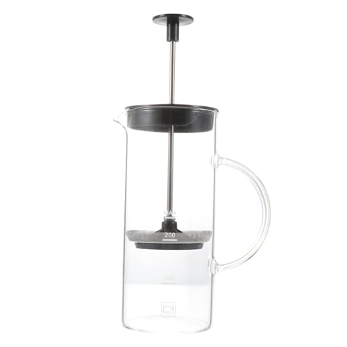 ROMISBABA Glas Press mit Schwarzem Deckel Manuelle Kaffeemühle und Milchaufschäumer Hitzebeständig für Heiße und Kalte Getränke Einfache Bedienung Langlebig und Praktisch ROMISBABA Glas Press mit Schwarzem Deckel Manuelle Kaffeemühle und Milchaufschäumer Hitzebeständig für Heiße und Kalte Getränke Einfache Bedienung Langlebig und Praktisch von ROMISBABA