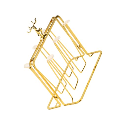 ROMISBABA Goldfarbener Edelstahl Becherhalter mit Umgedrehtem Design Abtropfständer für Gläser und Flaschen Kompakter Küchenorganizer Platzsparend und Einfach zu Reinigen ROMISBABA Goldfarbener Edelstahl Becherhalter mit Umgedrehtem Design Abtropfständer für Gläser und Flaschen Kompakter Küchenorganizer Platzsparend und Einfach zu Reinigen von ROMISBABA
