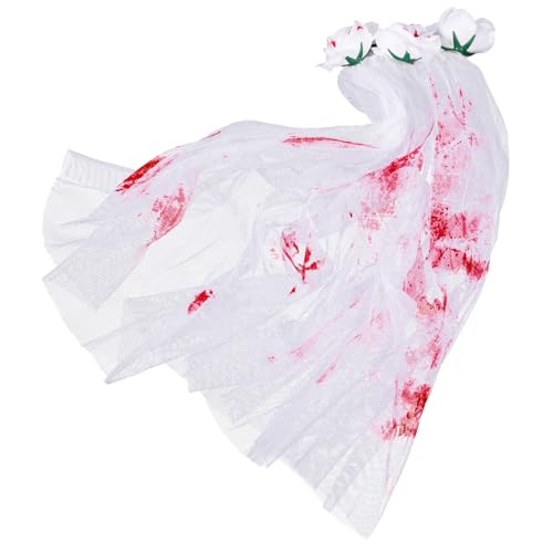 ROMISBABA Gothic Halloween Schleier mit Kamm Langes Dekoratives Partyaccessoire für Frauen Cosplay Kostüm von ROMISBABA