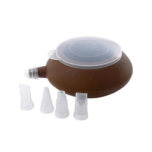 ROMISBABA Großer Silikon Spritzbeutel Teekannenform mit Tüllen Set Lebensmittelecht Hitzebeständig Wiederverwendbar für Kuchen Dekoration und Backformen Geeignet für Schokoladenkuchen von ROMISBABA