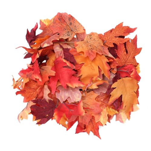 ROMISBABA Halloween Deko Künstliche Ahornrattan Girlande Dunkelrote Hängend Ganzjährige Herbstdeko für Garten Tür Party für Halloween und Thanksgiving Lebensechte Blättergirlande von ROMISBABA