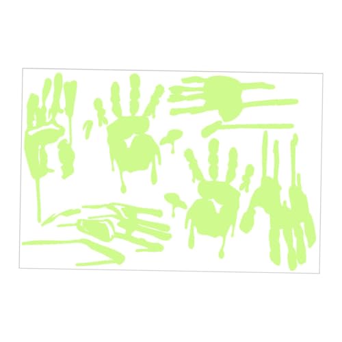 ROMISBABA Halloween Fensteraufkleber PVC Handabdruck Leuchtende Wanddeko Selbstklebend Gruselige Halloween Deko für Innen Fensterbilder von ROMISBABA