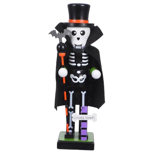 ROMISBABA Halloween Holz-nussknacker Dekofigur Handbemalter Skelett-Soldat für Gruselige Festtagsdekoration Vielseitig Einsetzbar als Tischdeko und Saisonaler Halloween Schmuck ROMISBABA Halloween Holz-nussknacker Dekofigur Handbemalter Skelett-Soldat für Gruselige Festtagsdekoration Vielseitig Einsetzbar als Tischdeko und Saisonaler Halloween Schmuck von ROMISBABA