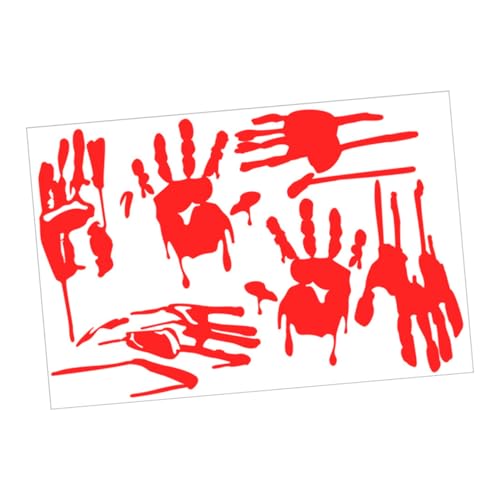 ROMISBABA Halloween Wandaufkleber Leuchtende Blutige Hand und Fußabdruck Sticker Selbstklebend Rote Nachtlicht Halloween Deko Für Fenster Party Festliche Atmosphäre von ROMISBABA