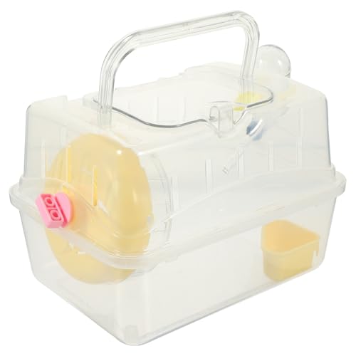 ROMISBABA Hamster Transportbox Transparent Tragbar mit Großem Dach Kleintier Gehege für Hamster Meerschweinchen und Kleine Haustiere Leicht zu Reinigen für Unterwegs von ROMISBABA