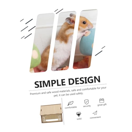 ROMISBABA Hamster Versteck Holzhaus Hohlraum Nager Schlafplatz Kleintier Höhle DIY Dekor Meerschweinchen Käfig Zubehör Haustier Langlebig Sicher von ROMISBABA