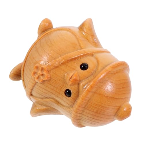 ROMISBABA Handgefertigte Holzfigur Pinguin Desktop Dekoration Weihnachtsregal Ornament Vielseitige Tischskulptur für Büro und Zuhause Geschenkidee für Festtage von ROMISBABA