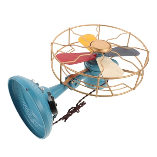 ROMISBABA Handgefertigtes Retro Fan Modell aus Mittlere Vintage Tischventilator Dekoration Farbige Nostalgische Wohnkultur Antikes Schreibtisch Ornament für Büro und Zuhause von ROMISBABA