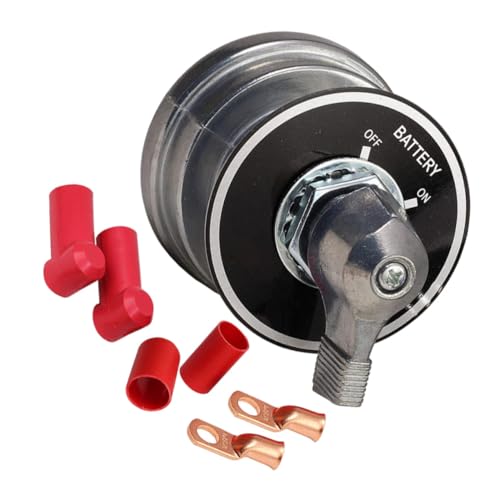 ROMISBABA Hauptbatterie Trennschalter Drehbarer Isolator mit Kupferklemmen und Gummischutz Langlebiger Batterie Hauptschalter für Auto und Boot Sicheres Stromabschalten Verhindert von ROMISBABA