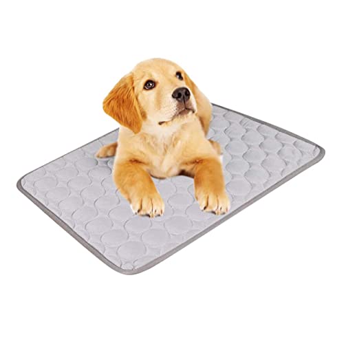 ROMISBABA Haustier kühle Unterlage Hundekühlungspad Kühlmatte Kat Haustierkühlmatte klein Kühlkissen groß pet Heating pad kühlmatten für Haustiere Coole Matte für Hund Sommer kühlmatten Grey von ROMISBABA