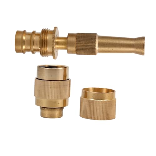 ROMISBABA Hochdruck Sprühdüse aus Messing mit Verstellbarem Wasserdruck Langlebiger Wasch Bewässerungsaufsatz für Gartenschlauch Robust Auslaufsicher für Auto Gartenpflege Geeignet von ROMISBABA