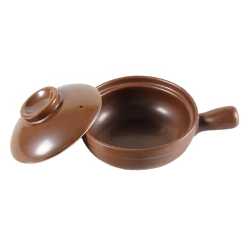 ROMISBABA Hochtemperaturbeständiger Keramischer Casserole Topf mit Seitlichen Griffen Traditioneller Kleiner Lithium Keramik Schmortopf für Suppe Reis für Haushalt Familie von ROMISBABA