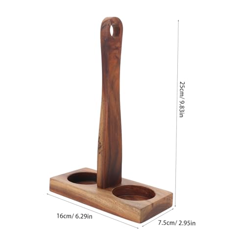 ROMISBABA Holz Salz Pfeffer Halter mit Griff Grinder Halterung aus Akazienholz Rutschfeste Basis für Gewürzmühlen Elegantes Tablett für Küchenarbeitsplatten Einfache Reinigung und Natürliche von ROMISBABA