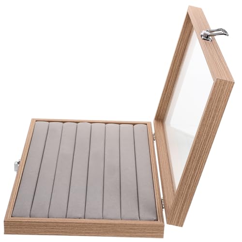 ROMISBABA Holz Schmuckaufbewahrungsbox mit Durchsichtigem Deckel Großer Ring Organizer Schmuckhalter für Ringe Ohrringe Armbänder Tragbare Kratzfeste Schmuckbox für Schreibtisch und Zuhause ROMISBABA Holz Schmuckaufbewahrungsbox mit Durchsichtigem Deckel Großer Ring Organizer Schmuckhalter für Ringe Ohrringe Armbänder Tragbare Kratzfeste Schmuckbox für Schreibtisch und Zuhause von ROMISBABA