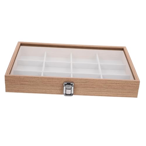 ROMISBABA Holz Schmuckkasten mit Durchsichtigem Deckel Fächer Großer Organizer für Ohrringe Halsketten Ringe Tragbare Schmuckaufbewahrung mit Gitterstruktur Stapelbar und Kratzfest für Damen ROMISBABA Holz Schmuckkasten mit Durchsichtigem Deckel Fächer Großer Organizer für Ohrringe Halsketten Ringe Tragbare Schmuckaufbewahrung mit Gitterstruktur Stapelbar und Kratzfest für Damen von ROMISBABA