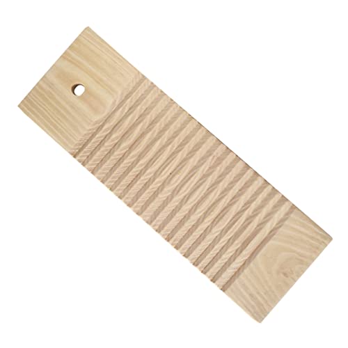 ROMISBABA Holz Waschbrett aus Robustem Kiefernholz Rutschfestes Waschbrett mit Ergonomischer Oberfläche Praktisches Handwaschbrett für Effizientes und Schonendes Wäschewaschen im Haushalt von ROMISBABA