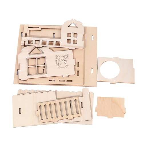 ROMISBABA Holzhaus für Hamster mit Doppelstock Natürlicher Holzkabine Stabilem Metallverschluss und Leiter Warmes Langlebiges Haustierhaus für Innenbereich DIY Bemalbar Sicheres ROMISBABA Holzhaus für Hamster mit Doppelstock Natürlicher Holzkabine Stabilem Metallverschluss und Leiter Warmes Langlebiges Haustierhaus für Innenbereich DIY Bemalbar Sicheres von ROMISBABA