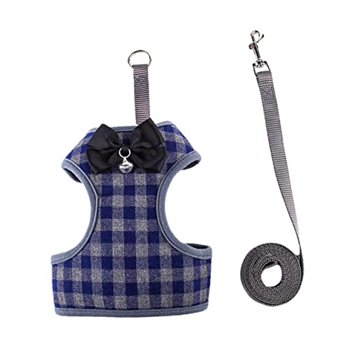 ROMISBABA Hundegeschirr Set mit Weste und Verstellbarer Leine Blau S Bequemes Brustgeschirr für Kleine Hunde Strapazierfähig Alltagstauglich für Partys Geeignet von ROMISBABA
