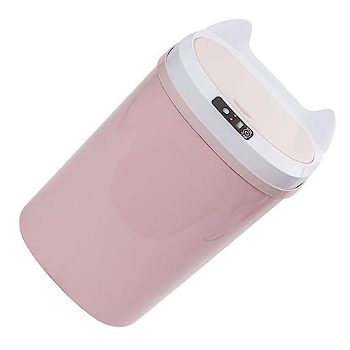 ROMISBABA Intelligenter Induktions Mülleimer mit Automatischem Deckel Geräuscharm Langlebig Geeignet für Küche Wohnzimmer Bad Wiederaufladbar Stilvoll in Rosa Berührungslos Großer von ROMISBABA