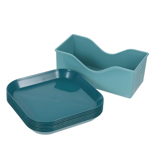 ROMISBABA Katze Futternapf Teilig Quadratisch Kleine Katzennäpfe Flach mit Rutschfestem Boden PP Material Geeignet für Kätzchen und Kurzbeinige Katzen Innen Außen Nutzung von ROMISBABA