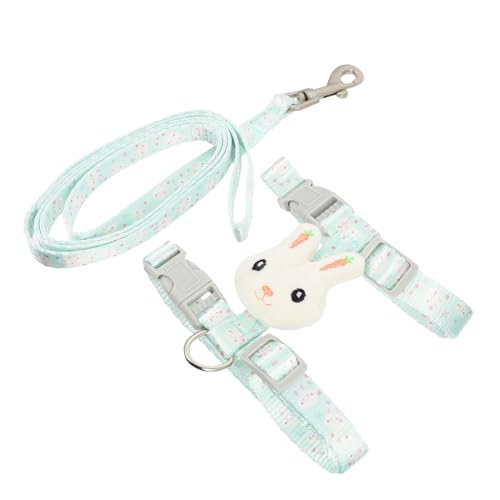 ROMISBABA Katze Geschirr Nylon Verstellbar Atmungsaktiv Leichtes Brustgeschirr Outdoor Katzenleine Grün für Katzen Sicheres Spazieren mit Katzen Brustgurt von ROMISBABA