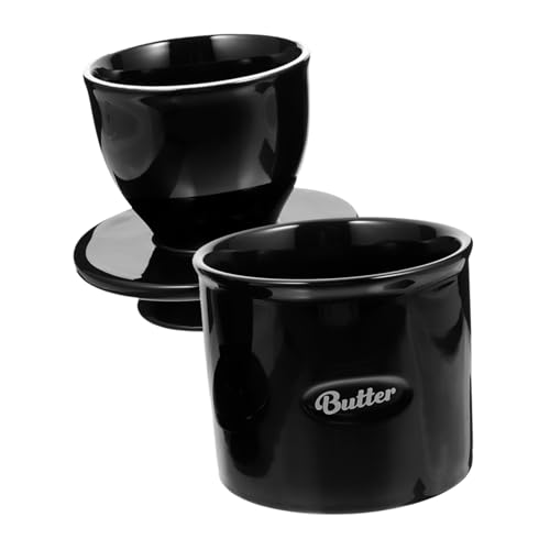 ROMISBABA Keramik Butterdose mit Deckel Wiederverwendbar Butterbehälter Butteraufbewahrung Butterhalter Französischer Buttertopf Eleganter Butterbehälter für Küchengebrauch Schwarz ROMISBABA Keramik Butterdose mit Deckel Wiederverwendbar Butterbehälter Butteraufbewahrung Butterhalter Französischer Buttertopf Eleganter Butterbehälter für Küchengebrauch Schwarz von ROMISBABA
