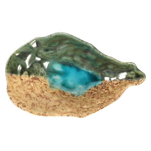 ROMISBABA Keramik Food Tray Unregelmäßige Muschelform Porzellanplatte für Snacks Dessert Obst Salat Servierplatte Multifunktional für Restaurant Haushalt von ROMISBABA