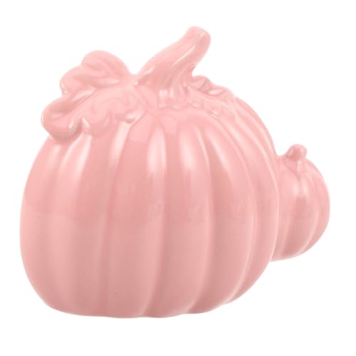 ROMISBABA Keramik Kürbis Skulptur Moderne Porzellan Herbstdekoration für Büro Wohnzimmer und Eingangsbereich Kompakte Stilvolle Halloween und Erntedank Tischfigur mit Zeitlosem Design von ROMISBABA