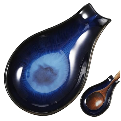 ROMISBABA Keramik Löffelablage mit Einzigartiger Glasur Praktischer Utensilienhalter für Herd und Küche Kleine Schale für Soße und Snacks Einfach zu Reinigen für Bad und Küchenarbeitsplatte ROMISBABA Keramik Löffelablage mit Einzigartiger Glasur Praktischer Utensilienhalter für Herd und Küche Kleine Schale für Soße und Snacks Einfach zu Reinigen für Bad und Küchenarbeitsplatte von ROMISBABA