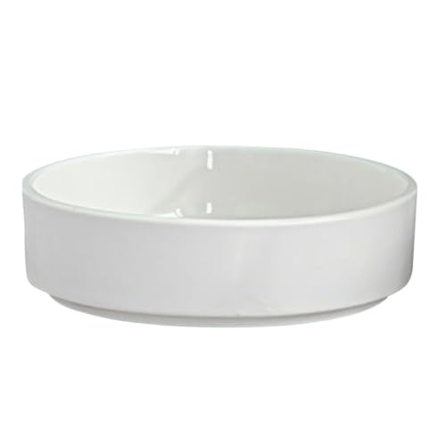 ROMISBABA Keramik Pflanzenuntersetzer Weiß Glänzend Kleiner Pflanzentopf Untersetzer Robuste Blumentopf Ablage für Indoor Pflanzen Drainage Schale Blumenschale von ROMISBABA