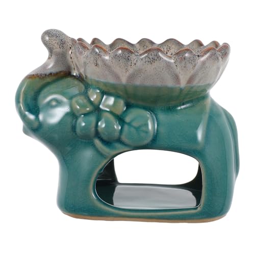 ROMISBABA Keramik Räuchergefäß Lotus Elefant Design Aromatherapie Duftspender Dekorativ Fein Verarbeitet Tragbar Für Wohnraum Büro Feng Shui Geschenk von ROMISBABA