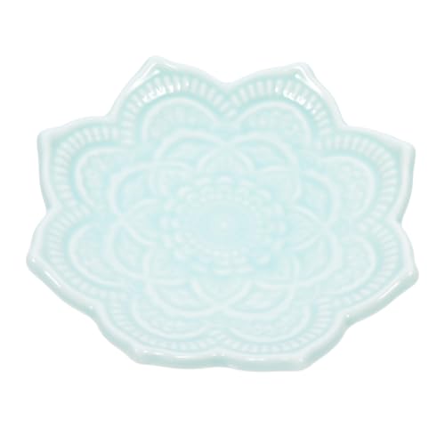 ROMISBABA Keramik Schmuckschale Mandala Blütenform Ringhalter Dekoratives Tablett für Ringe Ohrringe Armbänder Multifunktionales Schmuck organizer Ablageteller von ROMISBABA