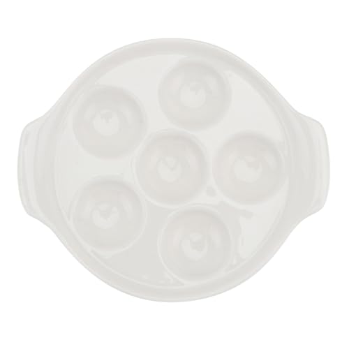 ROMISBABA Keramik Schneckenbackform Weiß mit Rutschfestem Boden und Spezieller Muschelmulden Backplatte Hitzebeständig Einfach zu Reinigen für Backofen und Grillgerichte von ROMISBABA